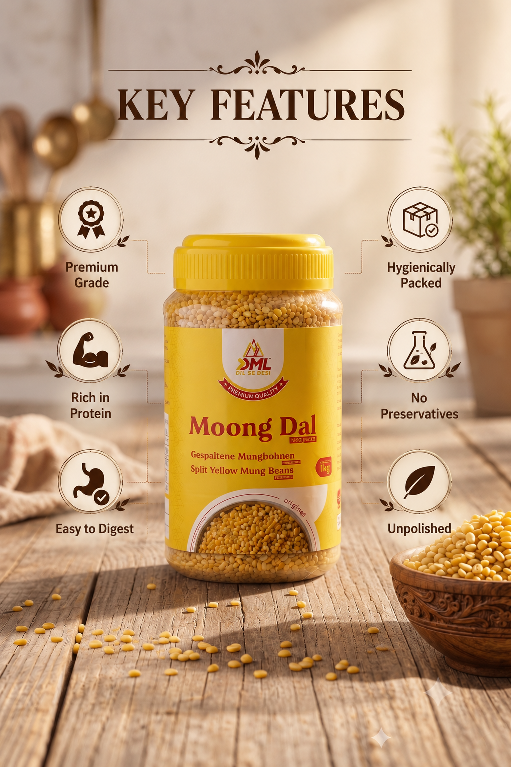 Premium Moong Dal (Split Yellow Lentils)